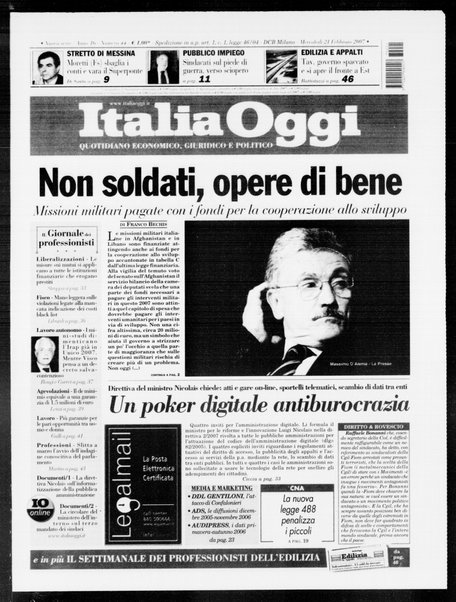 Italia oggi : quotidiano di economia finanza e politica